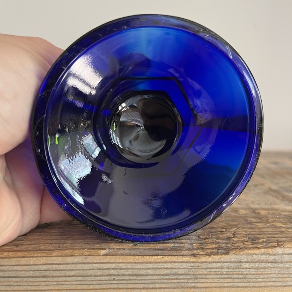 Cobalt Blue Depression Glass Candle Holders - Picture 4 of 4